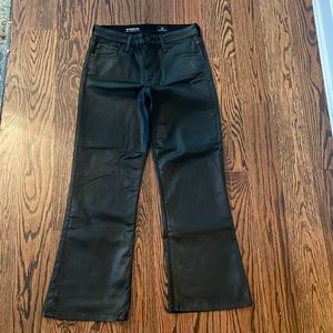 AG “The Quinn’s Crop” High-Rise Cropped Kick-Flare, Pleather 29